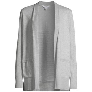 Time and Tru Womens Open Front Gray Cardigan Sweater